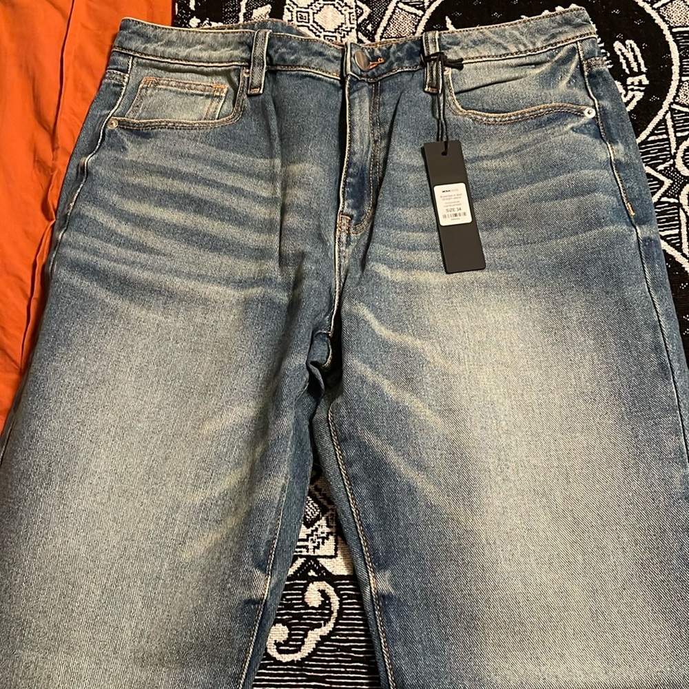 Brand new size 34x32 blue straight leg jeans